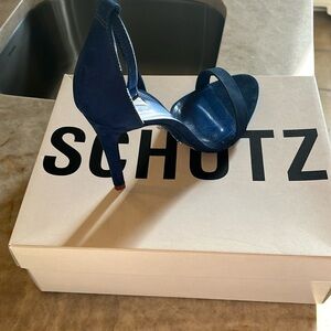 Schutz high heel blue suede sandal size 8.5B